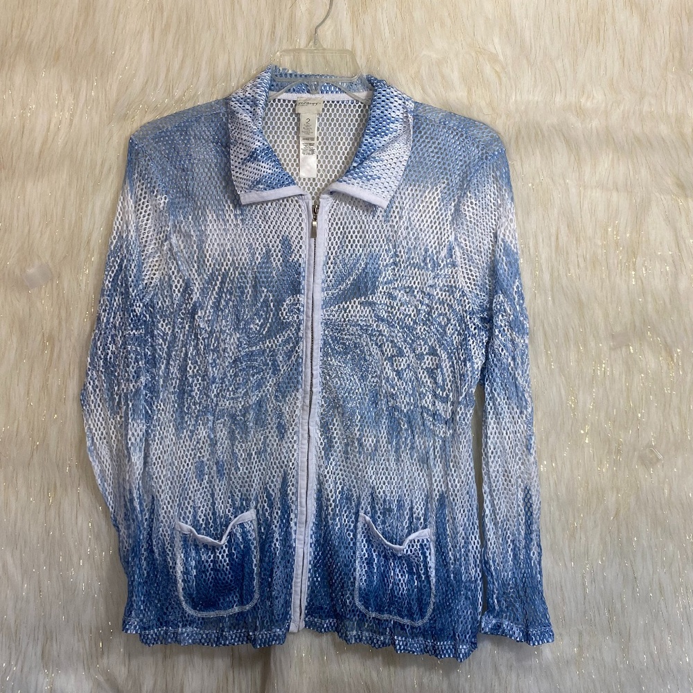 CHICO'S Zenergy Printed Mesh Zip Up Chico size 2 (12)